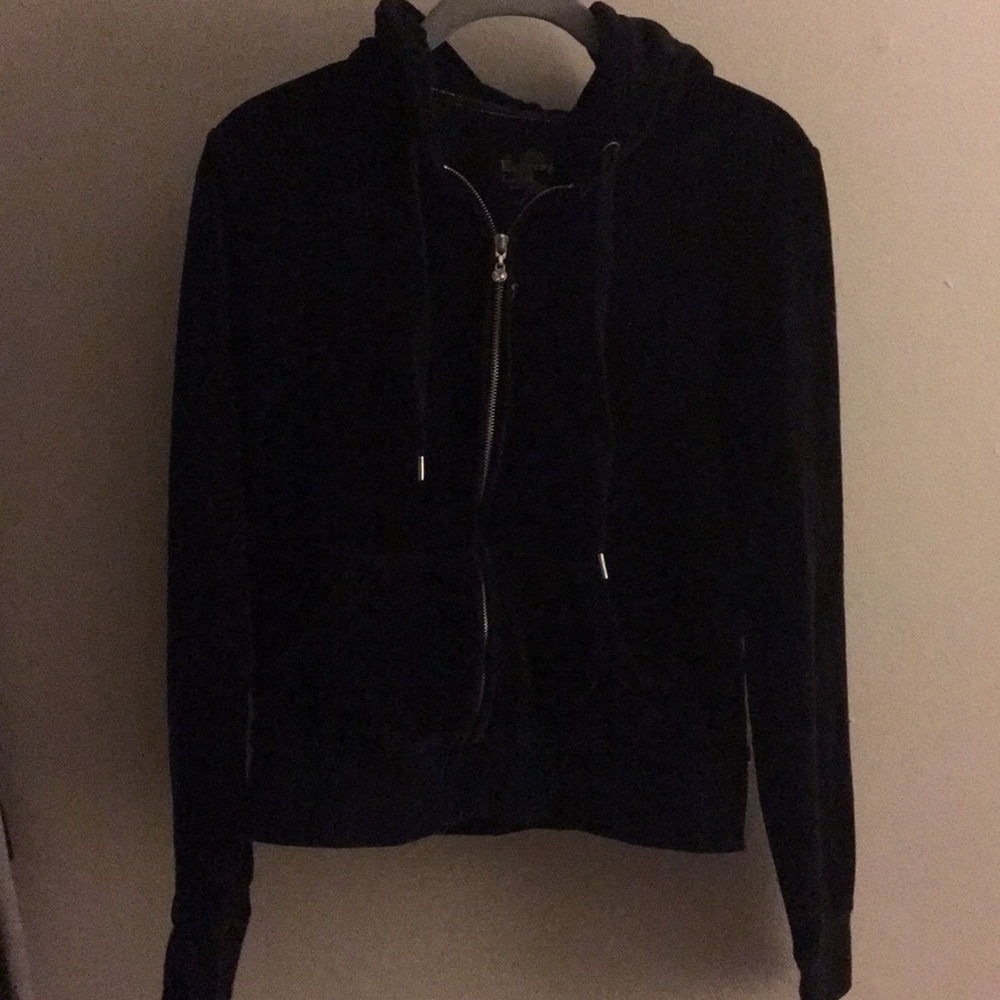 Express hooded velour zip up size medium